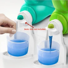 1pc White Laundry Detergent Cup Holder, Collapsible Cup Holder To Prevent Spills And Drips, Cup Storage Holder For Dispensing Laundry Detergent, Portable Laundry Detergent Cup Holder, Suitable For Laundry Room, Suitable For Clamping On Bottles With Nozzles, To Prevent Leakage And Confusion Of Detergents And Fabric Softeners, Household Use