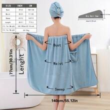 Bộ 2 món, Áo choàng tắm họa tiết quả dứa + Mũ tắm, Nơ lông cừu san hô tối giản có túi, Bộ áo choàng tắm thấm hút nhanh khô dùng cho phòng tắm, phòng ngủ, phòng khách, cho mọi mùa, trở lại trường - Hồng - Xem 4