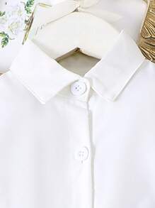 Bộ 3 áo sơ mi dài tay + áo vest + váy phong cách học sinh thanh lịch cho bé gái, mùa thu/đông - Xám - Xem 6