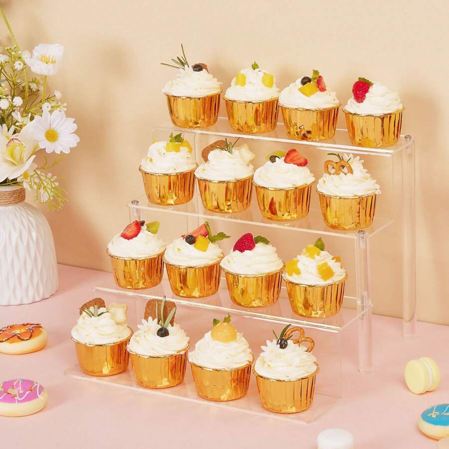 Acrylic Dessert Bar Stand, Cake Cup Display Rack, Snack Buffet Stand, For Birthday Party, Wedding Tabletop Decoration - Clear - View 1