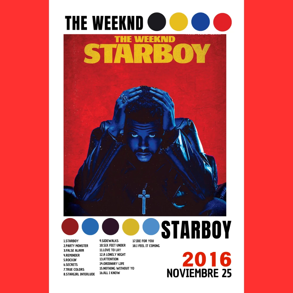 Póster de Música Weeknd - Rojo - Ver 1