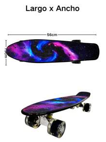 PATINETA ESTILO PENNY CON LLANTAS LUMINOSAS - Morado - Ver 2