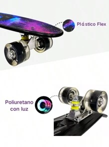 PATINETA ESTILO PENNY CON LLANTAS LUMINOSAS - Morado - Ver 3