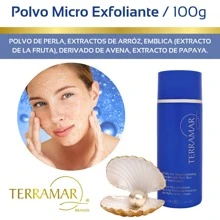 Polvo Micro Exfoliante Facial Terramar Aclara Todo Tipo de Piel 100g Original - Azul - Ver 2