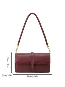 Casual Chic Small Square Shoulder Bag, Popular Crossbody Bag, Fall Seasonal New Arrival - Red - View 9