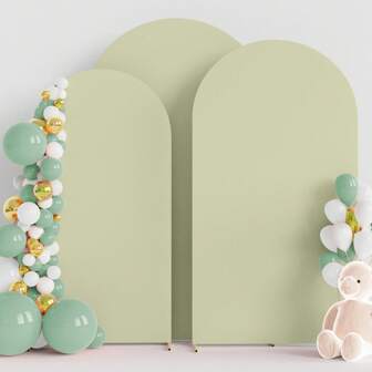 Bågbakgrund, 4ft, 5ft, 6ft, 6.6ft, 7.2ft, 8ft olivgrön bröllopsbågsöverdrag 2-sidigt spandex, monterat tyg, bågbakgrund, kupolbågsbakgrundstyg för födelsedagsfest, bröllopsbågsstativ, dekoration, (stativ ingår ej, endast tygbakgrund)