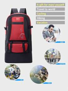 Mochila de viagem ao ar livre de grande capacidade, escalada de montanha, atividades ao ar livre, camping, itens essenciais de praia, bolsa esportiva expansível e multifuncional, férias, homens e mulheres. Viagens de curta duração, viagens em família, mochila de bicicleta.