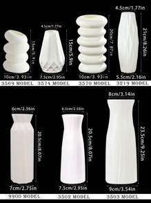 1pc Nordic Style White Vase, Plastic Vase With Creative Asymmetrical Shape, Suitable For Home Decor, Weddings, Parties, Holidays, Modern Desktop Decoration, Floral, Dried Flowers, Landscape Plants Rama Decoration Rama Gifts Birthday Graduation