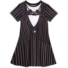 Disfraz de vestido de Jack Skellington de Pesadilla antes de Navidad para niñas (negro/blanco) - Blanco y Negro - Ver 1