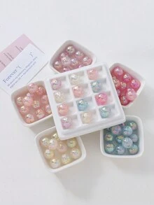 10 件装16 毫米亚克力烫金星形直孔串珠 DIY 项链手机链手链包链珠宝配件 - 彩色 - 查看 3