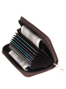 KAIDUCH Ví đựng thẻ mini nhiều ngăn đựng thẻ cho nam Quà tặng Giáng sinh phương Tây Quà tặng Lễ Tạ ơn Cổ điển - Màu Khaki - Xem 5