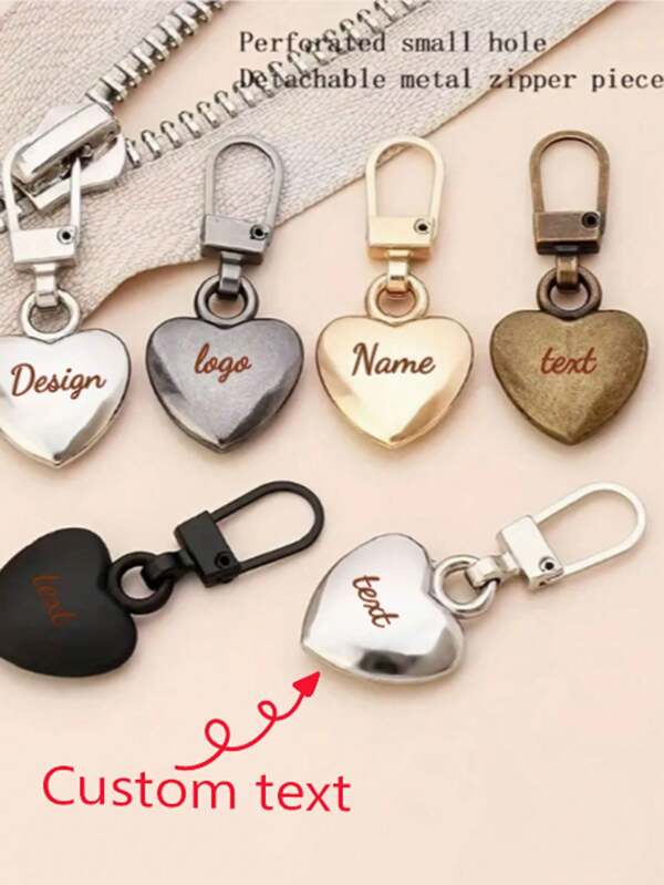 Personalizado Personalizado Gravado a Laser Multi-Funcional Metálico Pequeno Ilhós Semi-Automático Cabeça Puxador Aba Zíper Destacável, Para Substituir Acessórios de Encaixe de Alta Qualidade em Bolsas, Jaquetas, Roupas, Sapatos e Botas