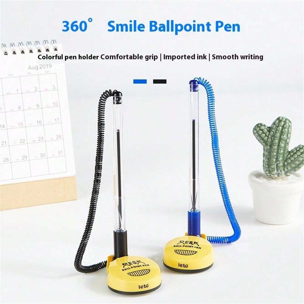 1pc Wire Pen Gel Pen, Prevent Loss Of Pen, School Writing Pen, Bank