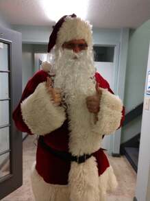 2 件圣诞老人假发和胡须套装，圣诞化妆舞会角色扮演服装配饰，节日气氛道具，白色圣诞帽和胡须，适合圣诞装饰、舞台表演 - 白色 - 查看 5