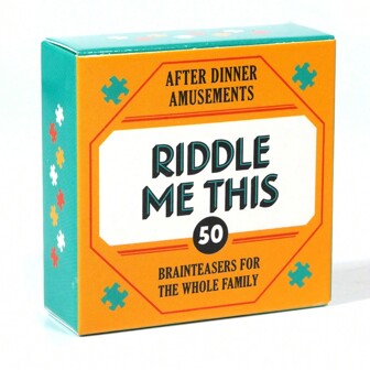 After Dinner Amusements Riddle Me This 50 Brainteasers For The Whole Friendly Trivia Card Game Portable Camping And Holiday Games,Bachelorette Party Games,Party Game,Reading Games