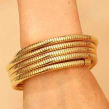 Vòng tay kim loại dày, Vòng tay thép lò xo Memory Steel, Có thể điều chỉnh để đeo hàng ngày - vòng tay mùa xuân - Xem 8