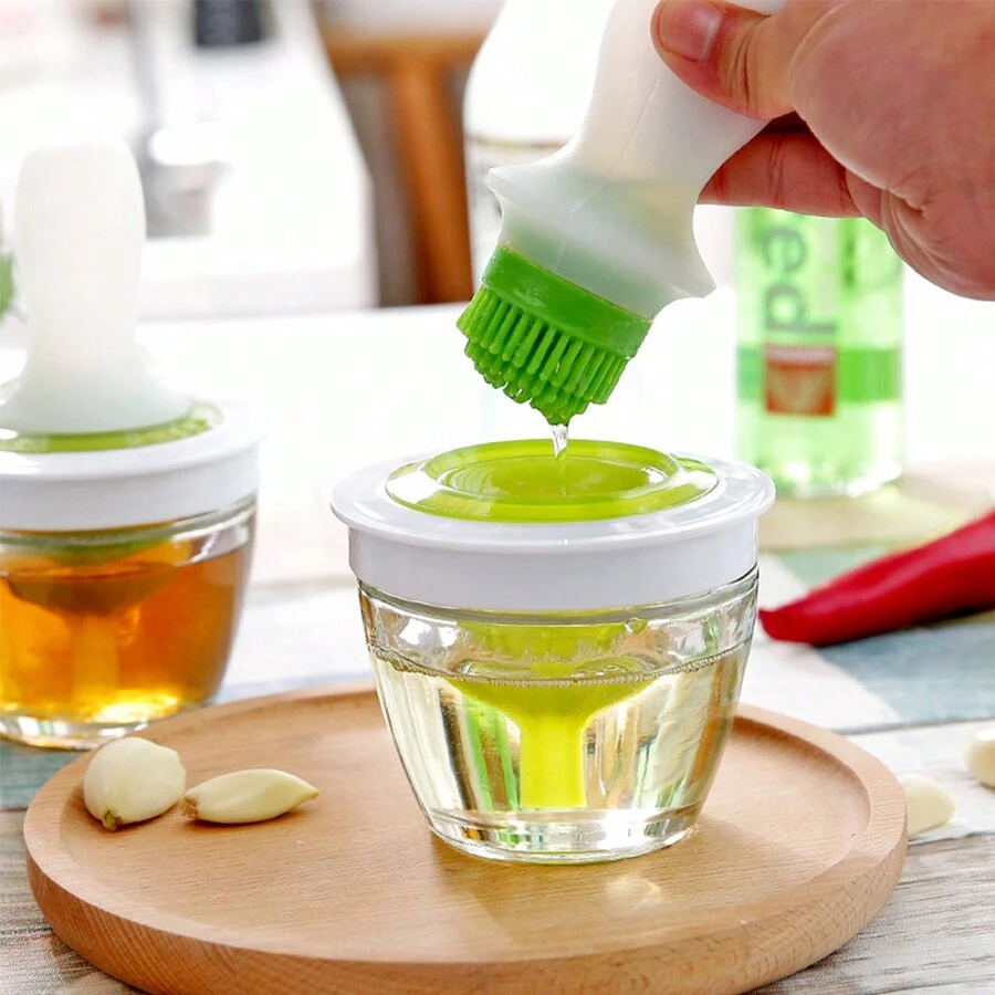 MultiFunctional Silicone Oil Brush Bottle Set For Kitchen, Perfect Oil