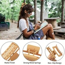 6 件装方形和矩形发夹，适合女士发饰 - 中号香蕉夹 - 馬卡龍色 - 查看 5