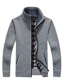 Men's Stand Collar Knitted Cardigan