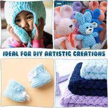 1/2/3/5 卷,约 90-100g/根冰条编织单股粗纱,适用于 DIY 围巾、包、拖鞋、玩偶、毛毯、靠垫、毛绒玩具(颜色随机) - 彩色 - 查看 9