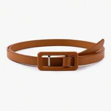 3 条装/1 条装 女士纯色 PU 小皮带 方形扣，时尚细腰带 - 單款 - 查看 9