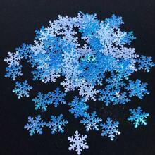 600pcs Colorful Snowflake Tabletop Decor, Paper Artificial Snow Flakes For Christmas Party, Birthday Party, Blue, White, Glitter, Suitable For Holiday Gatherings, Birthdays, Weddings, Table Decorations - Multicolor - View 10