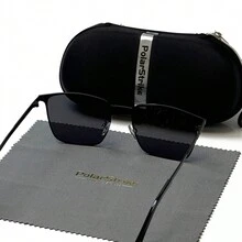 PolarStrike 1 件男女通用时尚全框眼镜，非常适合户外活动，方形框架设计时尚眼镜 - 黑色 - 查看 5