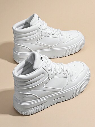 Zapatillas deportivas casuales para mujer, nuevos zapatos de lona de plataforma de suela gruesa tipo skateboard, de punta redonda con cordones, de bajo top, cómodos y blancos. Botas de motocicleta personalizadas, transpirables y resistentes a los olores, para parejas en viajes y vacaciones al aire libre