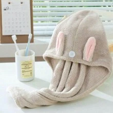 1 chiếc mũ sấy tóc Hàn Quốc hình nơ công chúa, vải nỉ san hô mật độ cao, khăn quấn tóc mềm mại và thấm hút - Màu tím - Xem 19