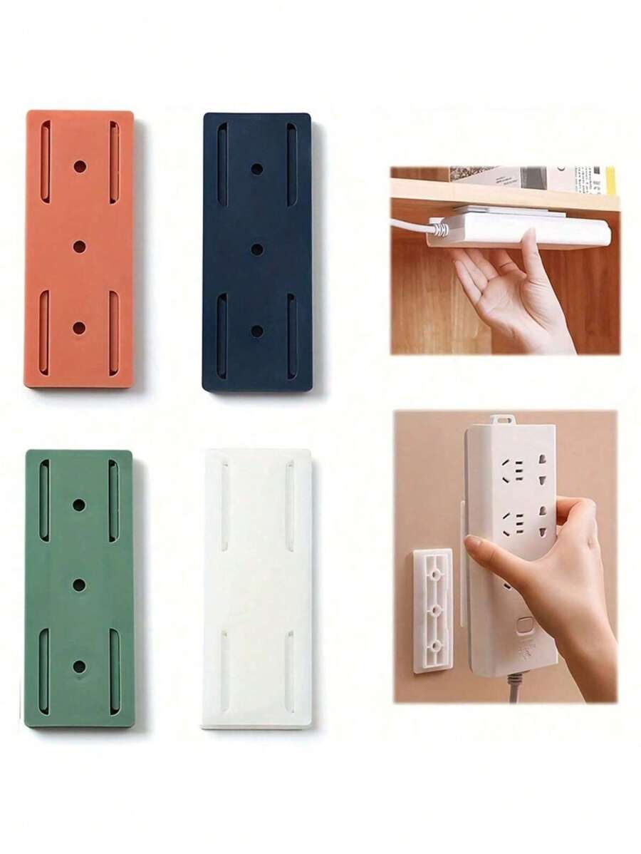 4 Packs NoDrill SelfAdhesive Socket Holder, Wall Mountable Power