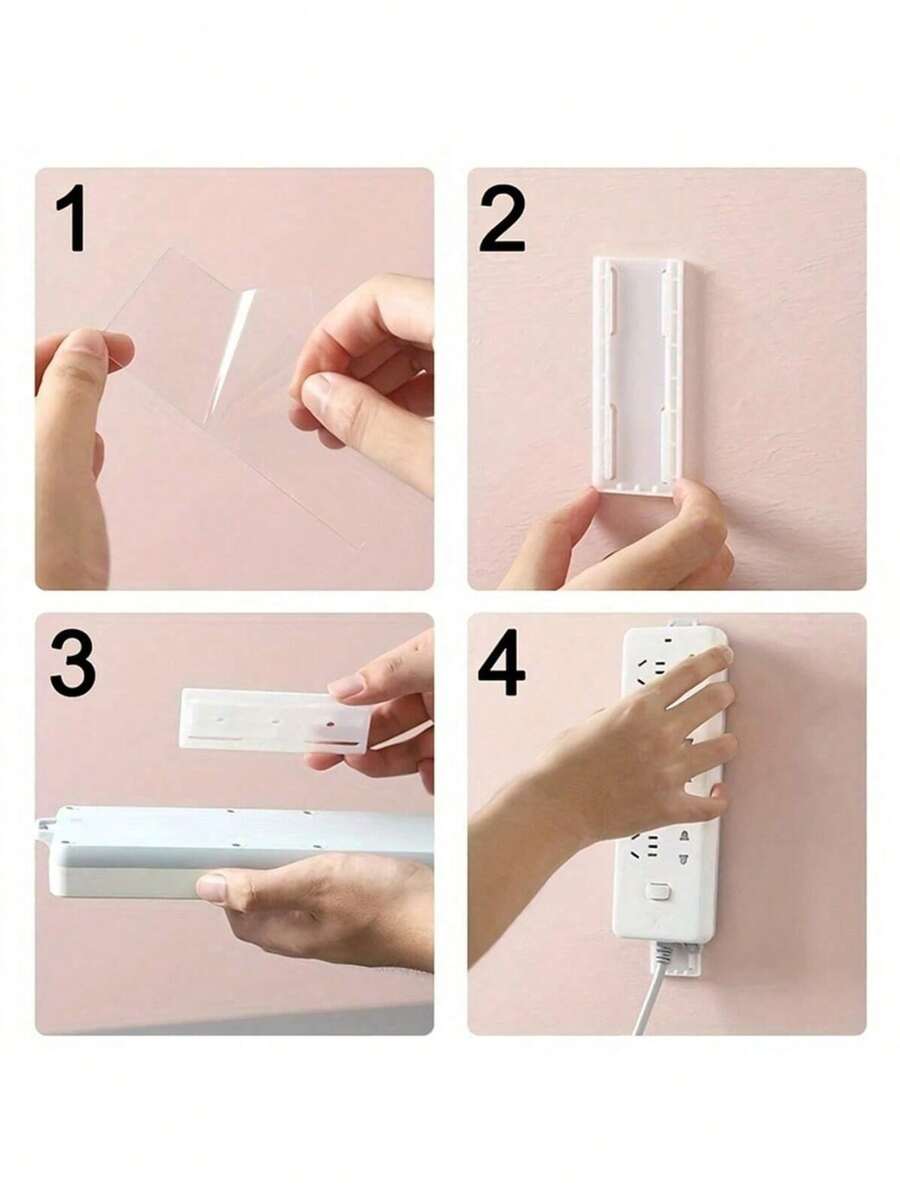 4 Packs NoDrill SelfAdhesive Socket Holder, Wall Mountable Power