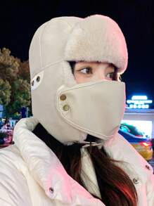 1pc Women Winter Plush Warm Trapper Hat, Unisex Earmuff Thicken Fleece Windproof Ski Mask Balaclava For Casual, Street, Outdoor Sports Such As Skiing, Cycling, Travel, Party, Daily Use - MM1703 - View 23