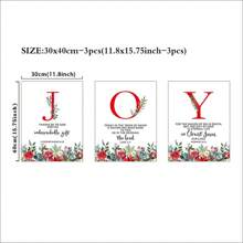 3 stuks, kerstmuurkunst Joy Print, moderne christelijke kerstmuurkunst, moderne religieuze kerstdecoratie, minimalistische muurdecoratie, geen lijst