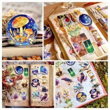 30 张神奇猫头鹰主题贴纸：日记贴纸紫色幻想铝箔贝壳装饰贴纸适用于 DIY 拼贴、手工制作、剪贴簿 - 彩色 - 查看 8