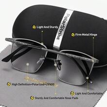 PolarStrike 1 件男女通用时尚全框眼镜，非常适合户外活动，方形框架设计时尚眼镜 - 黑色 - 查看 3