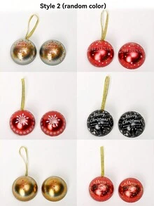 1 个锡罐，圆形锡盒，糖果锡容器，圣诞装饰圆形锡盒 - 彩色 - 查看 8