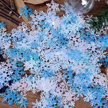 600pcs Colorful Snowflake Tabletop Decor, Paper Artificial Snow Flakes For Christmas Party, Birthday Party, Blue, White, Glitter, Suitable For Holiday Gatherings, Birthdays, Weddings, Table Decorations - Multicolor - View 8