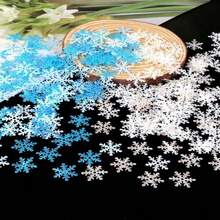 600pcs Colorful Snowflake Tabletop Decor, Paper Artificial Snow Flakes For Christmas Party, Birthday Party, Blue, White, Glitter, Suitable For Holiday Gatherings, Birthdays, Weddings, Table Decorations - Multicolor - View 2