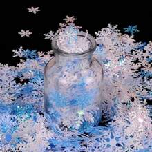 600pcs Colorful Snowflake Tabletop Decor, Paper Artificial Snow Flakes For Christmas Party, Birthday Party, Blue, White, Glitter, Suitable For Holiday Gatherings, Birthdays, Weddings, Table Decorations - Multicolor - View 3