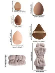 38件套全能彩妆套装包含：20支化妆刷、1个发圈、2个腕带、6个美颜蛋、3个迷你美颜蛋、3个扇形粉扑、3个拇指粉扑、上妆卸妆配件、洗脸发带、粉扑、海绵和化妆海绵、清洁海绵、化妆刷工具、化妆刷套装、化妆刷套装、化妆刷套装、全套彩妆套装、化妆刷套装、化妆刷套装、化妆礼盒套装 - 彩色 - 查看 4