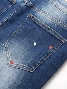 青少年男孩时尚破洞牛仔裤