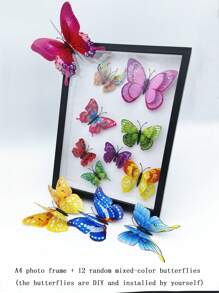 Marco de flores secas, marco de especímenes de madera hueco 3D para bricolaje, soporte de exhibición de modelos, marco de imagen - Negro - Ver 4