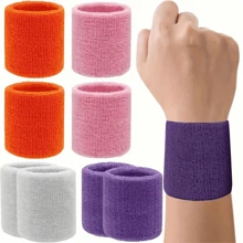 1 Pair Of Sweat-Absorbent, Breathable Sports Wristbands For Exercise, Football, Basketball, Running Gym Accessories