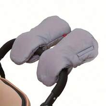 1 Cặp Găng Tay Xe Đẩy Em Bé, Găng Tay Giữ Ấm Cho Xe Đẩy, Găng Tay Siêu Dày Chống Thấm Nước Chống Đông, Thích Hợp Cho Cha Mẹ Người Chăm Sóc Xe Đẩy Phụ Kiện Còng Tay - Xám - Xem 5
