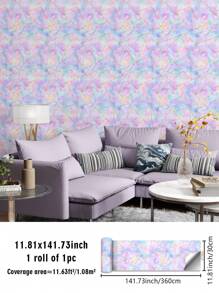 1 卷彩色几何简约图案儿童房装饰壁纸，自粘防水自粘贴纸，可撕下并粘贴，适用于儿童房卧室、幼儿园墙壁美化柜台家具改造翻新，三种尺寸可选：11.81 * 47.24、11.81 * 94.49、11.81 * 141.73 英寸 - 彩色 - 查看 15