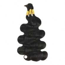 Body Wave Bulk Hair Extensions For Braiding Brazilian Remy Human Hair Braiding No Weft 2 Bundles/Pack 100g For Boho Knotless Braids Wholesale Hair Human Hair Bulk No Weft Natural Black - Natural Black - View 4