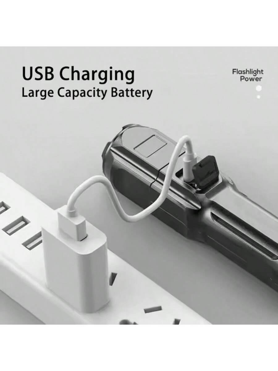 كشاف تكتيكي عالي السطوع قابل للشحن يو اس بي – إضاء...