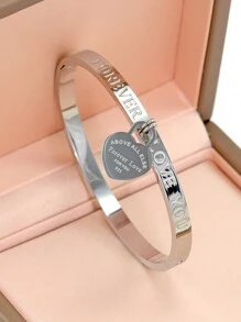 时尚经典 18K 镀金防水不锈钢罗马数字双心手链女士欧美风格休闲派对和婚礼珠宝情人节礼物情人 - 金色 - 查看 15