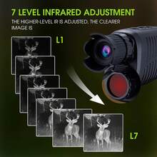 1080P 高清数码夜视单筒望远镜，配备 128GB 全黑观察和 7 速 - 非常适合户外狩猎、露营和监视！