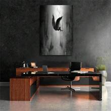 1 件带框/无框帆布艺术可直接悬挂 - 堕落天使路西法墙壁艺术黑白复古海报印刷帆布画墙壁艺术图片客厅卧室装饰 - 彩色 - 查看 1